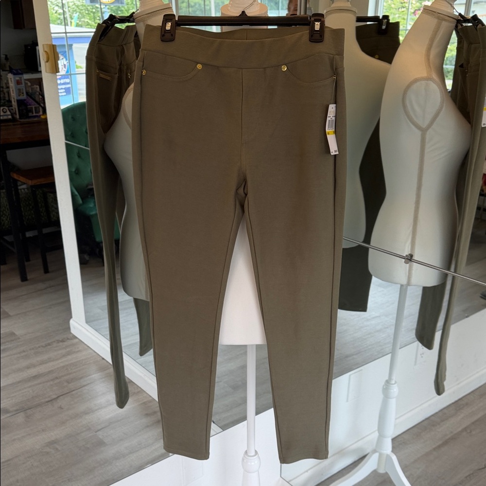 MICHAEL Michael Kors Olive Green Pull-On Skinny Pants